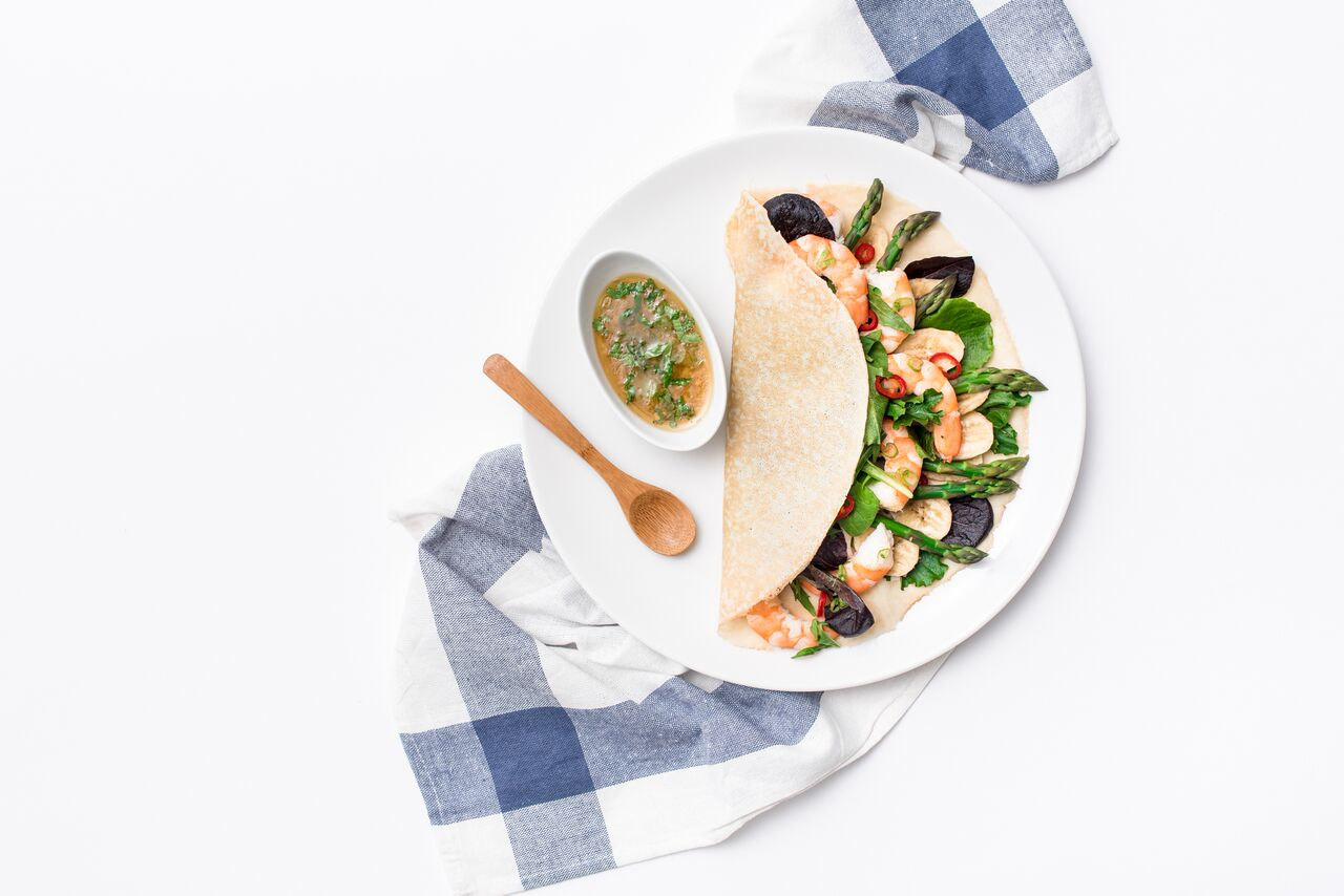 Spicy Shrimp and Banan Crepe Recipe