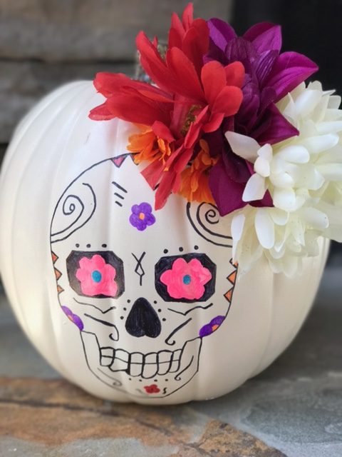 Sugar Skull Pumpkin, Sugar Skull Pumpkin Craft, Sugar Skull Craft, Sugar Skulls, Disney Blogger, Disney Pixar COCO, COCO Craft