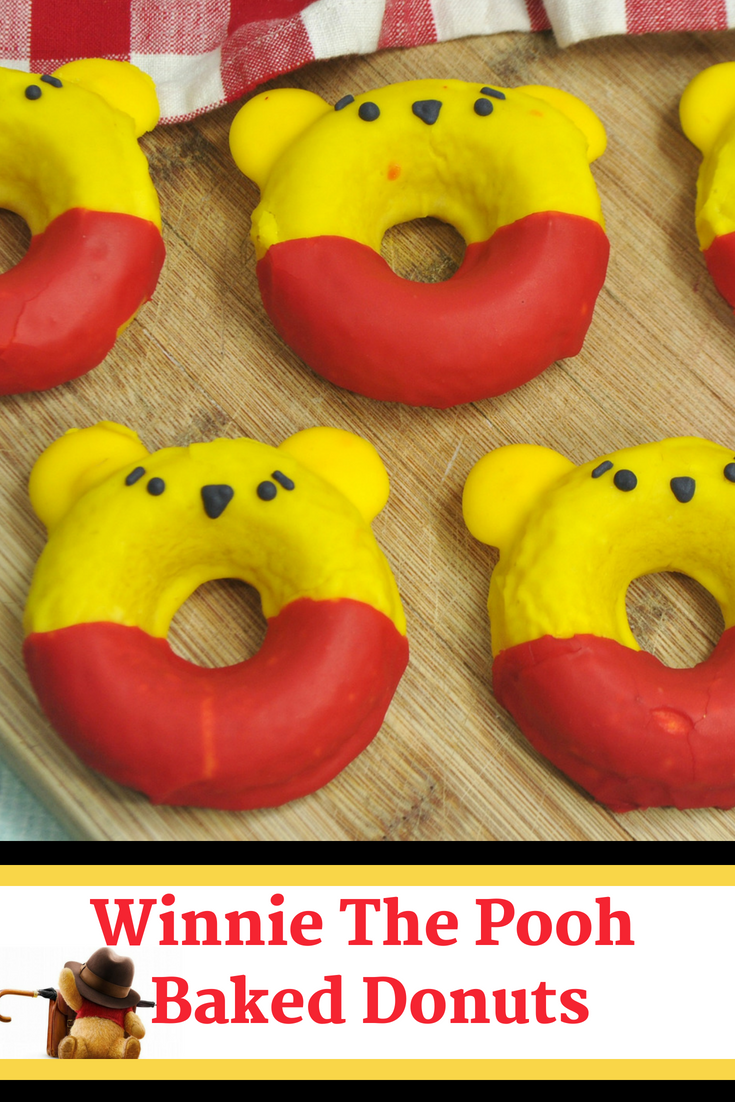 This adorable Winnie The Pooh Donut Recipe is the perfect excuse to get baking with the kids! Celebrate the upcoming release of Disney's Christopher Robin and enjoy a yummy treat! #ChristopherRobin #WinnieThePooh #DisneyRecipe #DisneyMovie
