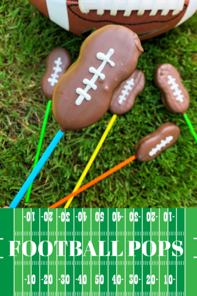 Keep your tailgating dessert easy with these fun Football Pops made from Nutter Butter Cookies! #Tailgating #PartyFood #Dessert #NutterButter Keep your tailgating dessert easy with these fun Football Pops made from Nutter Butter Cookies! #Tailgating #PartyFood #Dessert #NutterButter