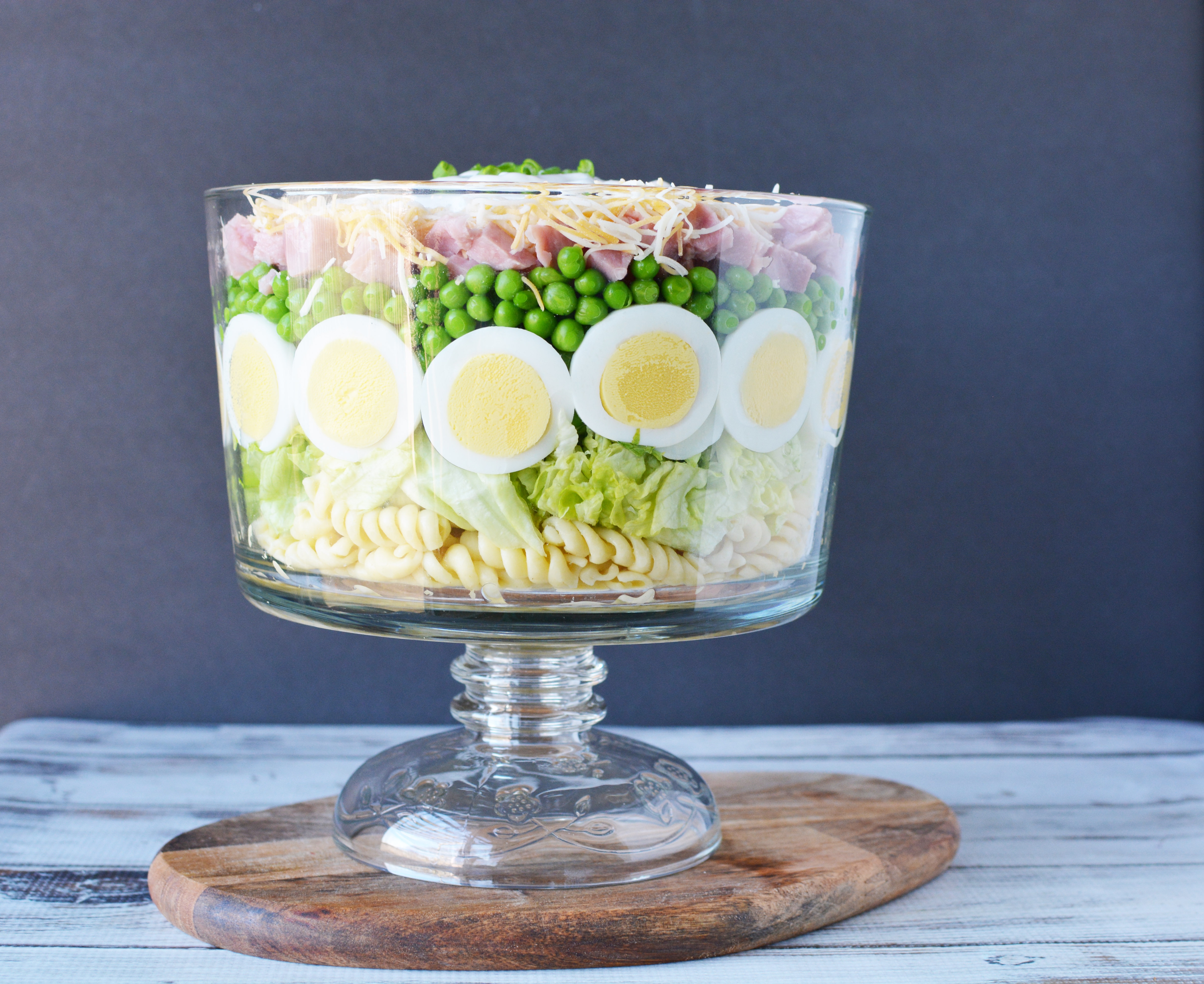 Grandma&rsquo;s 7 Layer Salad, Seven Layer Salad, Seven Layer Ham and Pea Salad, Layered Salad, Leftover Easter Ham Salad