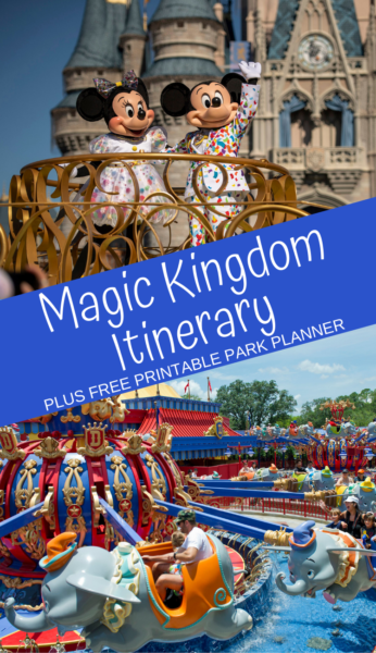Magic Kingdom Itinerary: Don't get overwhelmed by the options! Here are the must-do Magic Kingdom attractions to help you plan an entire park day. Plus, print a FREE Magic Kingdom park planner. #MagicKingdom #Disney #DisneyWorld #DisneyWorldTips #Disney #DisneyPlanning #FamilyTravel #FamilyVacations #DisneyPlanning #WDW