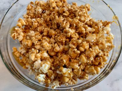 Baked Caramel Corn, Easy Baked Caramel Corn, Caramel Corn Without Corn Syrup, Homemade Caramel Corn Recipe
