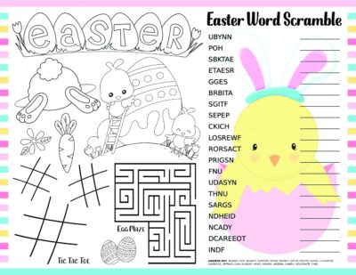 Easter Table Decor, Kids Easter Decor, Easter Kids Ideas, Printables, Printable Easter Placemat For Kids Easter Table Decor, Kids Easter Decor, Easter Kids Ideas, Printables, Printable Easter Placemat For Kids