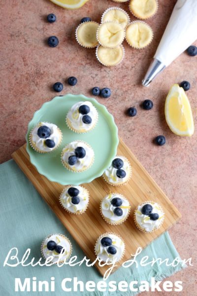 These mini cheesecakes are such an easy dessert. Perfect for a party, they can be topped with any fresh fruit that you want. They're made in muffin tins to back quickly. #Cheesecake #MiniCheesecakes #CheesecakeRecipe #EasterDessert #EasterDessertRecipe