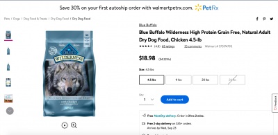 Shopping at Walmart for dog food, PetRX Shopping at Walmart for dog food, PetRX