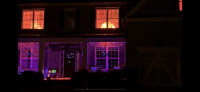 How to make Halloween fake fire window decor