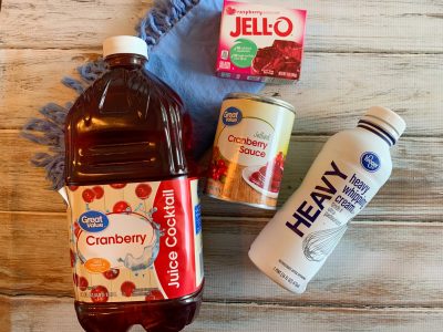 Ingredient list photo: juice, jellied, heavy whipping cream and gelatin Ingredient list photo: juice, jellied, heavy whipping cream and gelatin