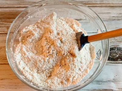Mixing dry ingredients together for quick bread Mixing dry ingredients together for quick bread