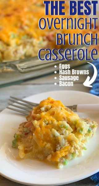 This overnight brunch casserole is a hearty and easy option, made with: sausage, bacon, egg, hash browns, green pepper and green onion. #Brunch #BrunchCasserole #OvernightBrunchCasserole #Breakfast #BreakfastCasserole This overnight brunch casserole is a hearty and easy option, made with: sausage, bacon, egg, hash browns, green pepper and green onion. #Brunch #BrunchCasserole #OvernightBrunchCasserole #Breakfast #BreakfastCasserole