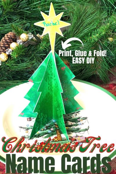 Print and glue this EASY DIY Christmas Place Card Holder for your holiday table setting. #Christmas #DIYChristmas #ChristmasCraft #ChristmasTable #TableSetting Print and glue this EASY DIY Christmas Place Card Holder for your holiday table setting. #Christmas #DIYChristmas #ChristmasCraft #ChristmasTable #TableSetting