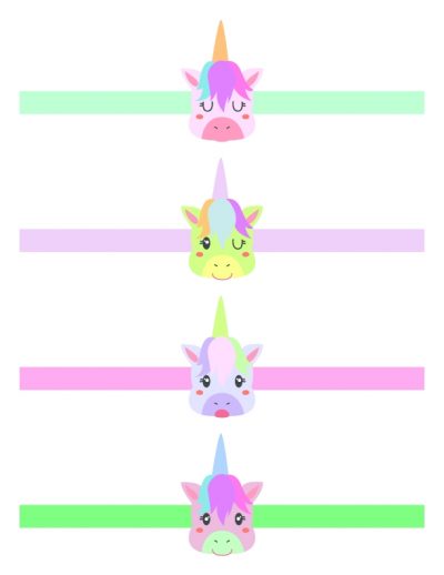 Unicorn printable Easter egg wrap