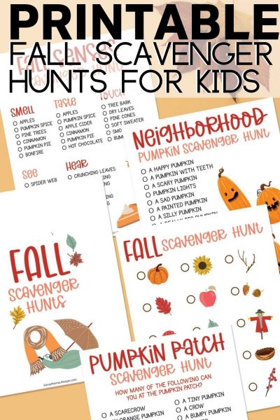 Print your FREE fall scavenger hunts for kids - with 4 different versions - perfect for ALL ages! 