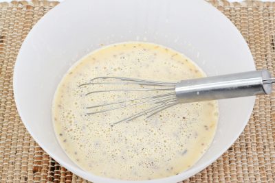Whiskey and cream mixture whisked together