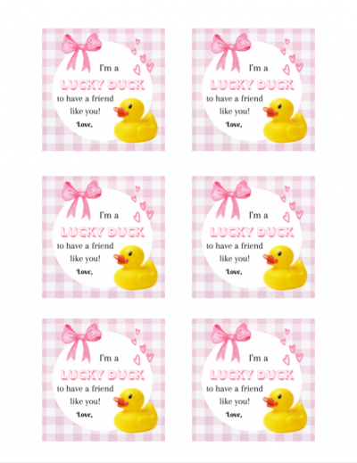 Printable Rubber Duck Valentine Cards Printable Rubber Duck Valentine Cards
