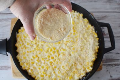 Adding parmesan topping to casserole Adding parmesan topping to casserole