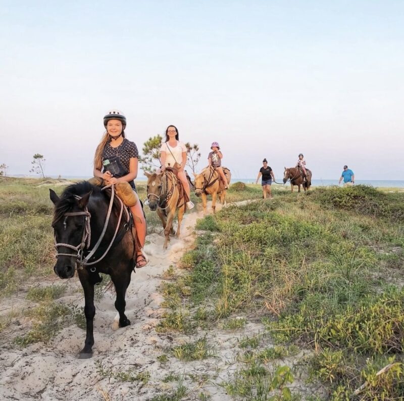 horsebacking riding on the beach in Gulf County, Florida